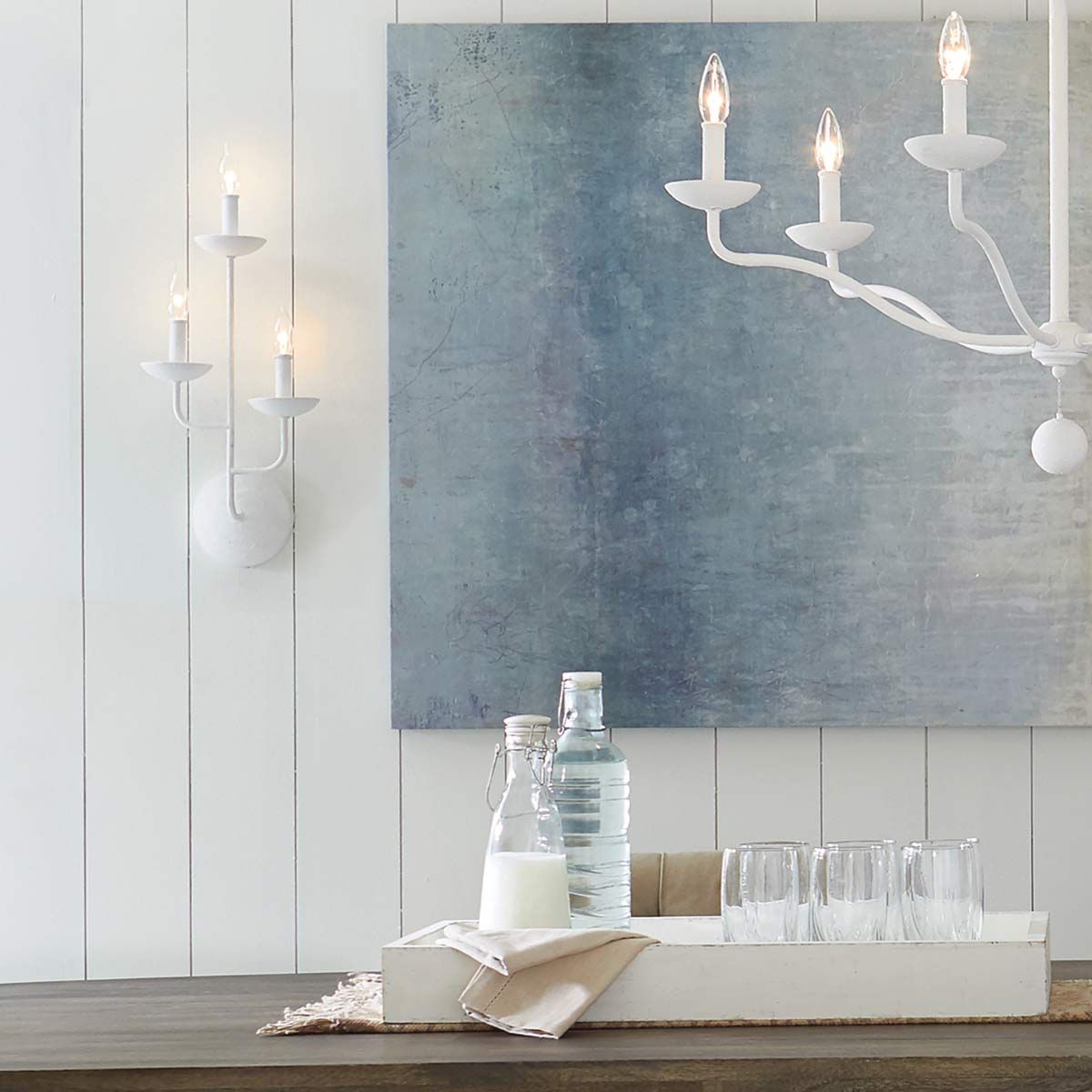 Annie 3 Light Wall Light - Textured Plaster White IP20 E14