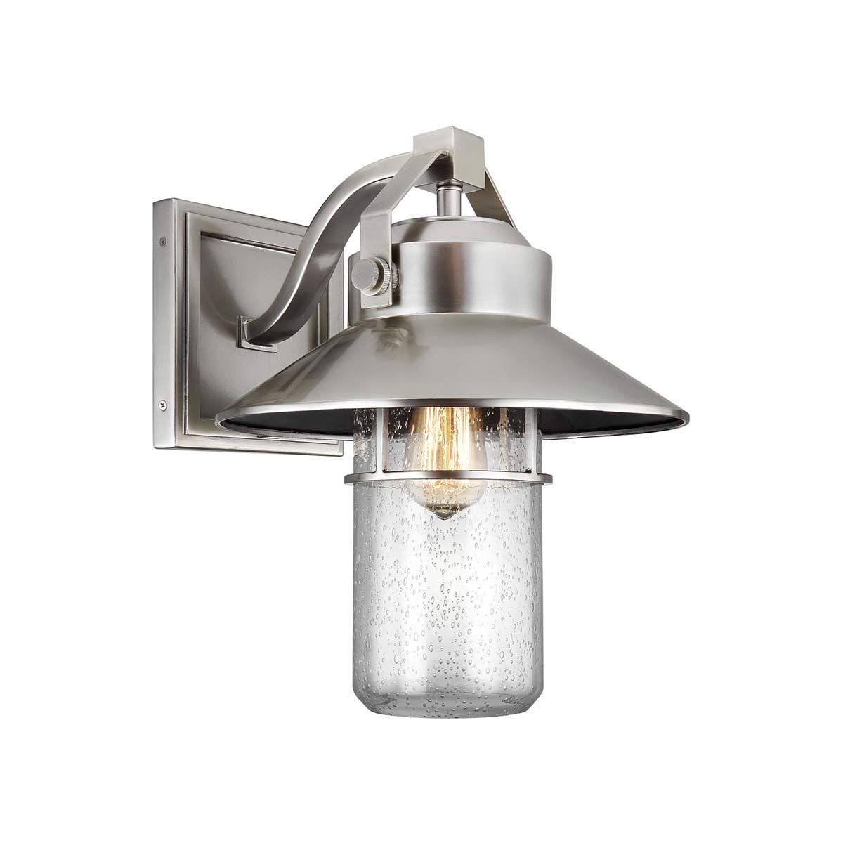 Boynton 1 Light Small/Medium/Large Outdoor Wall Lantern - Painted Brushed Steel E27 IP44