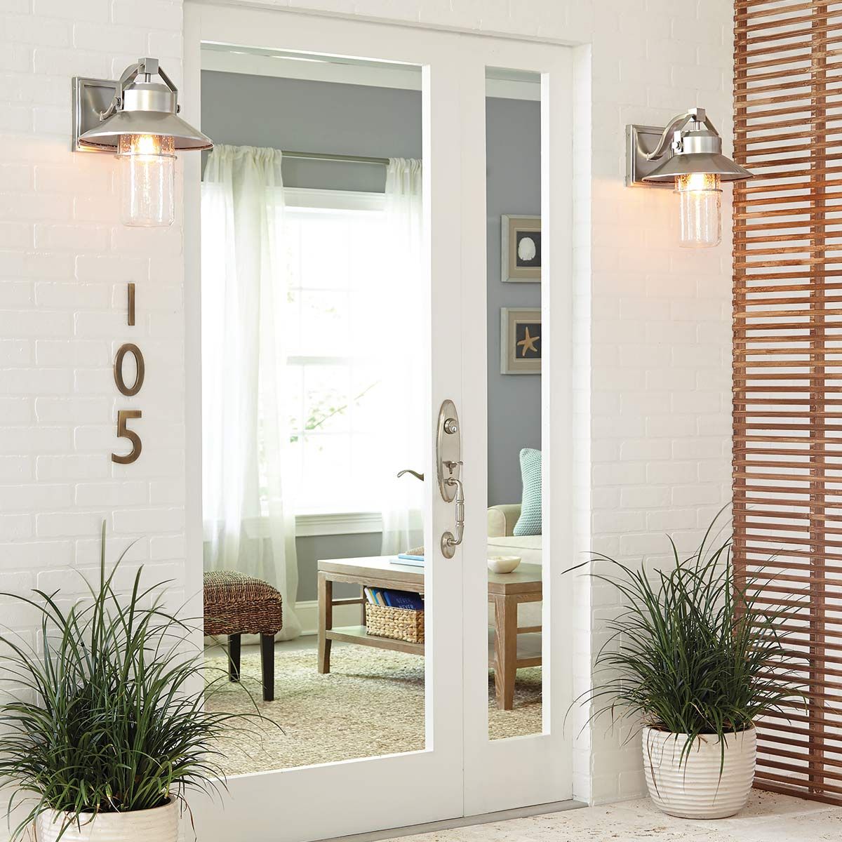 Boynton 1 Light Small/Medium/Large Outdoor Wall Lantern - Painted Brushed Steel E27 IP44