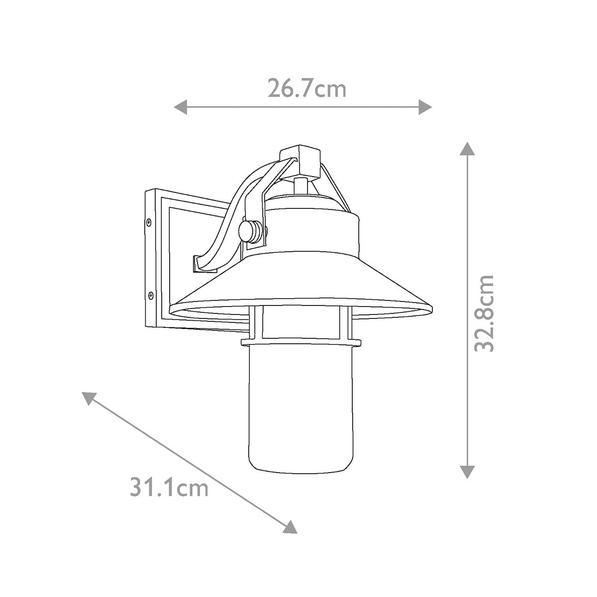 Boynton 1 Light Small/Medium/Large Outdoor Wall Lantern - Painted Brushed Steel E27 IP44