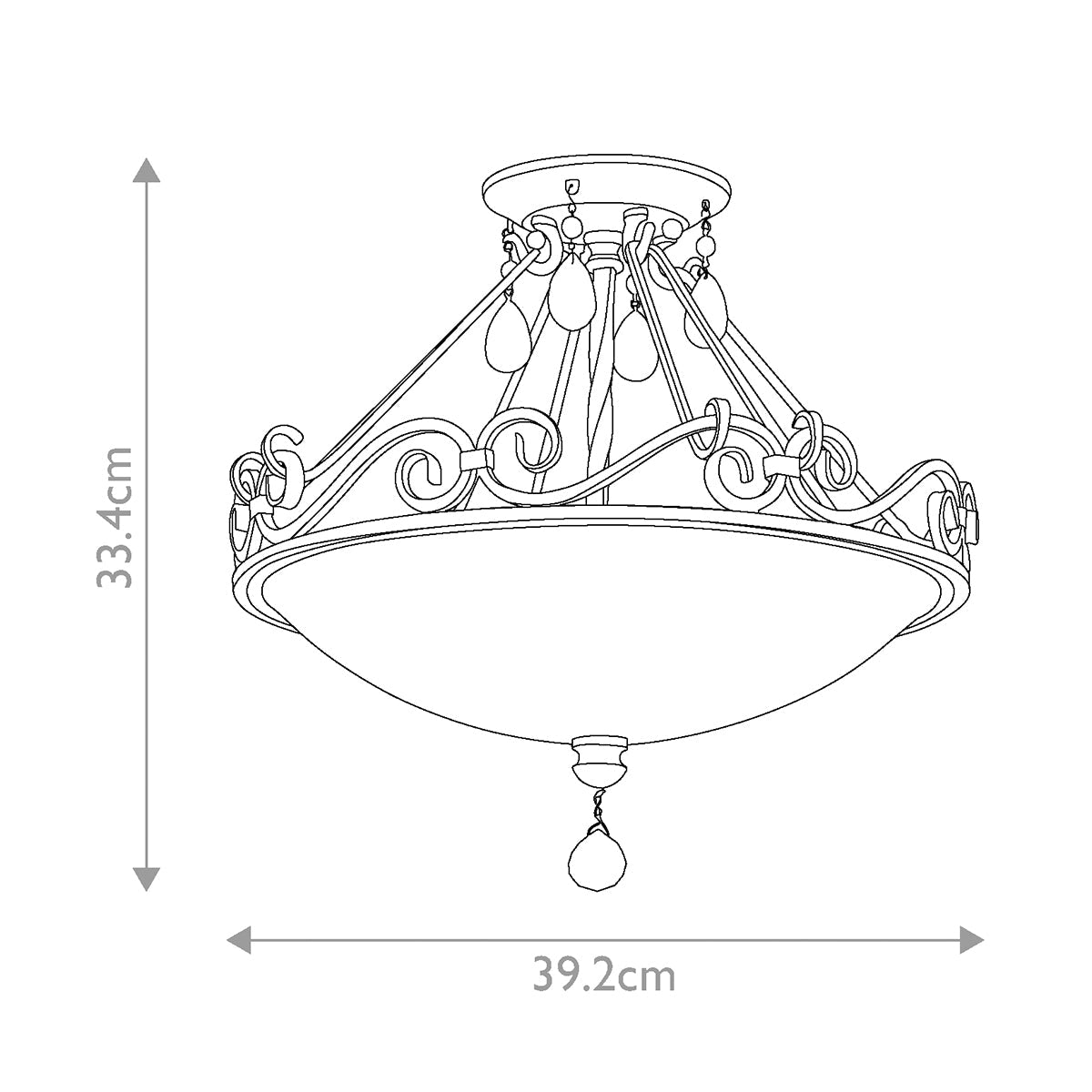Chateau 2 Light Semi-Flush Light - Mocha Bronze E27