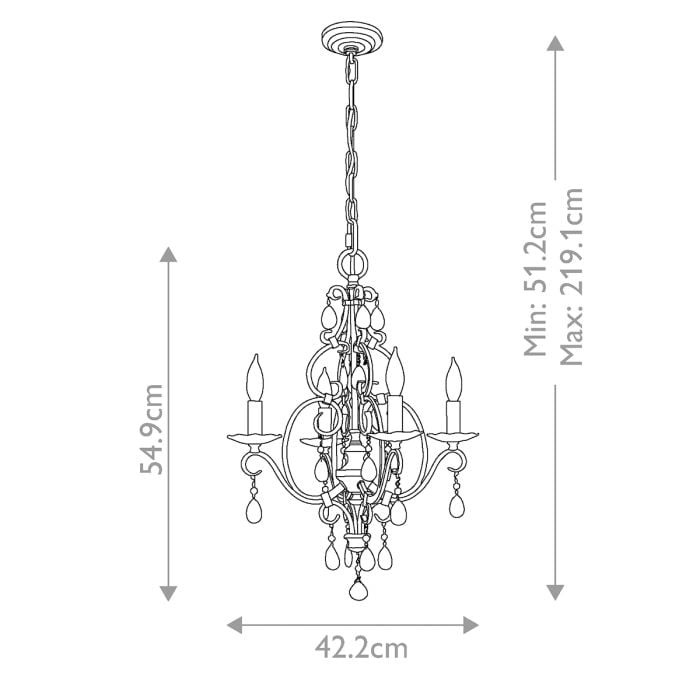 Chateau 4/6 Light Chandelier - Mocha Bronze