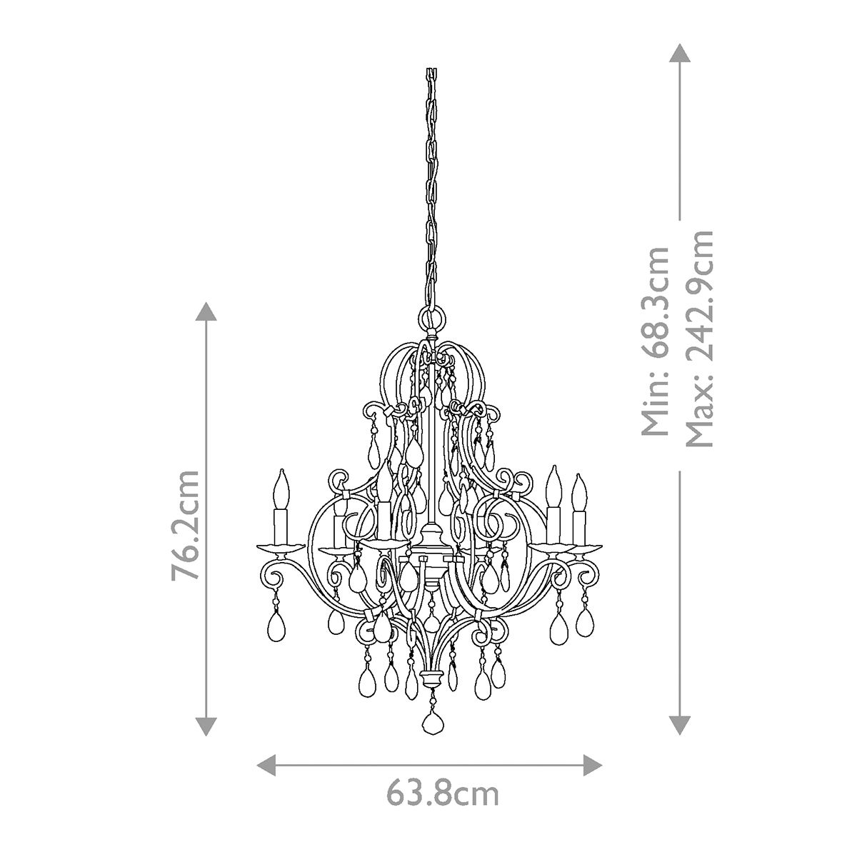 Chateau 4/6 Light Chandelier - Mocha Bronze