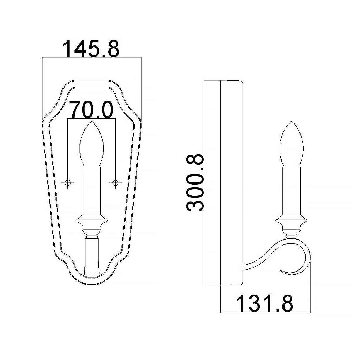 DeWitt 1 Light Wall Light - Sunrise Silver IP20 E14