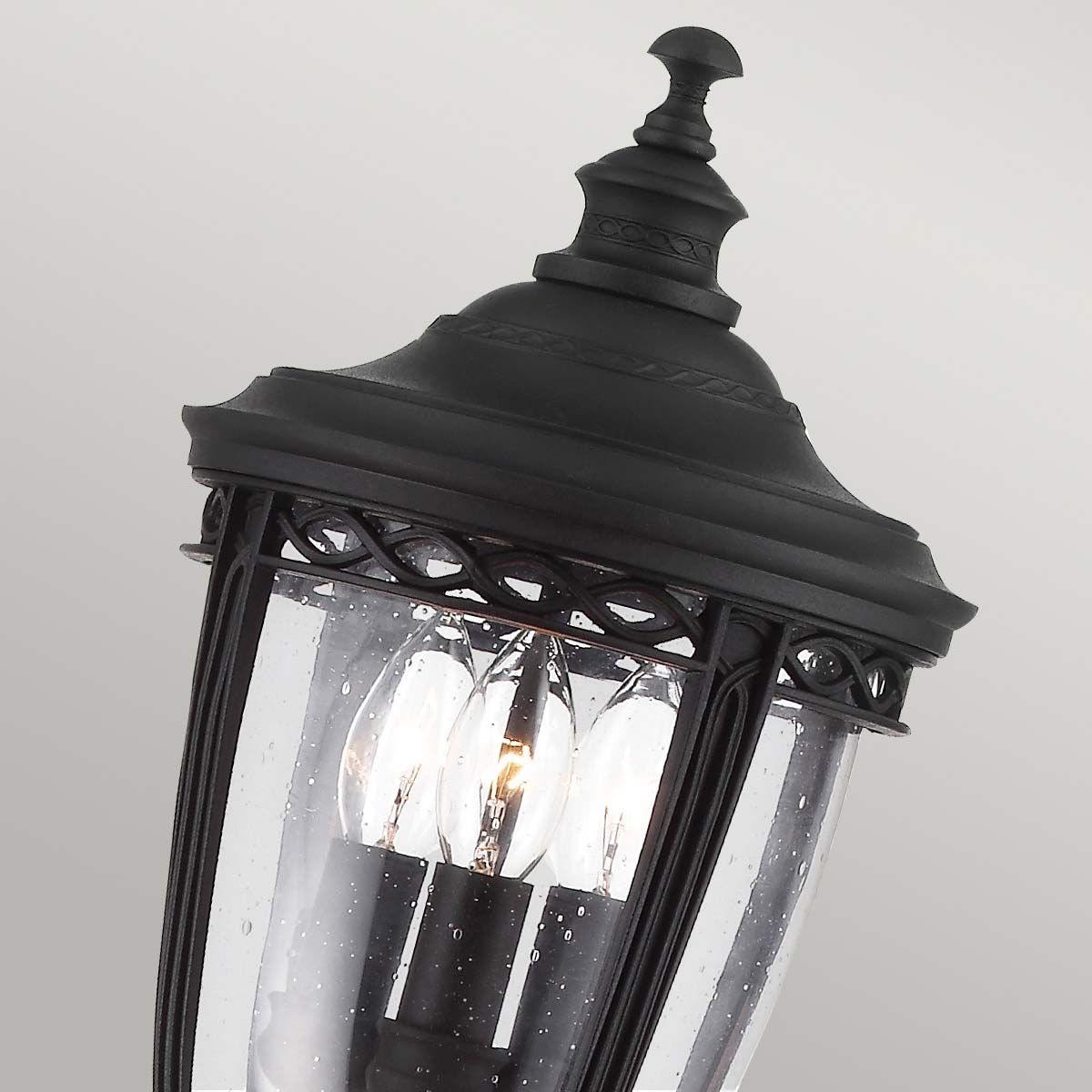 English Bridle 3 Light Medium/Large Pillar Lantern - Black/British Bronze IP44 E14