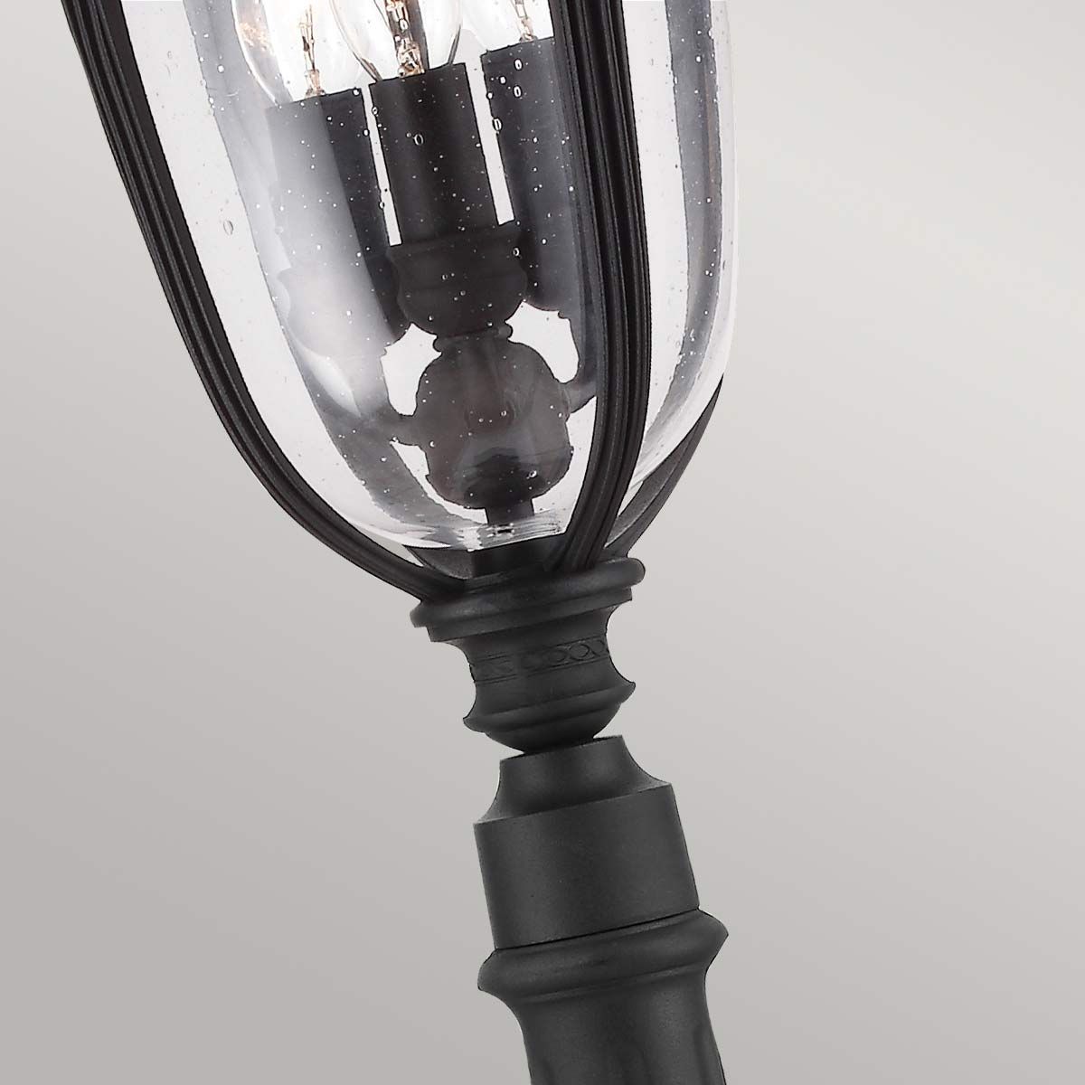English Bridle 3 Light Medium/Large Pillar Lantern - Black/British Bronze IP44 E14