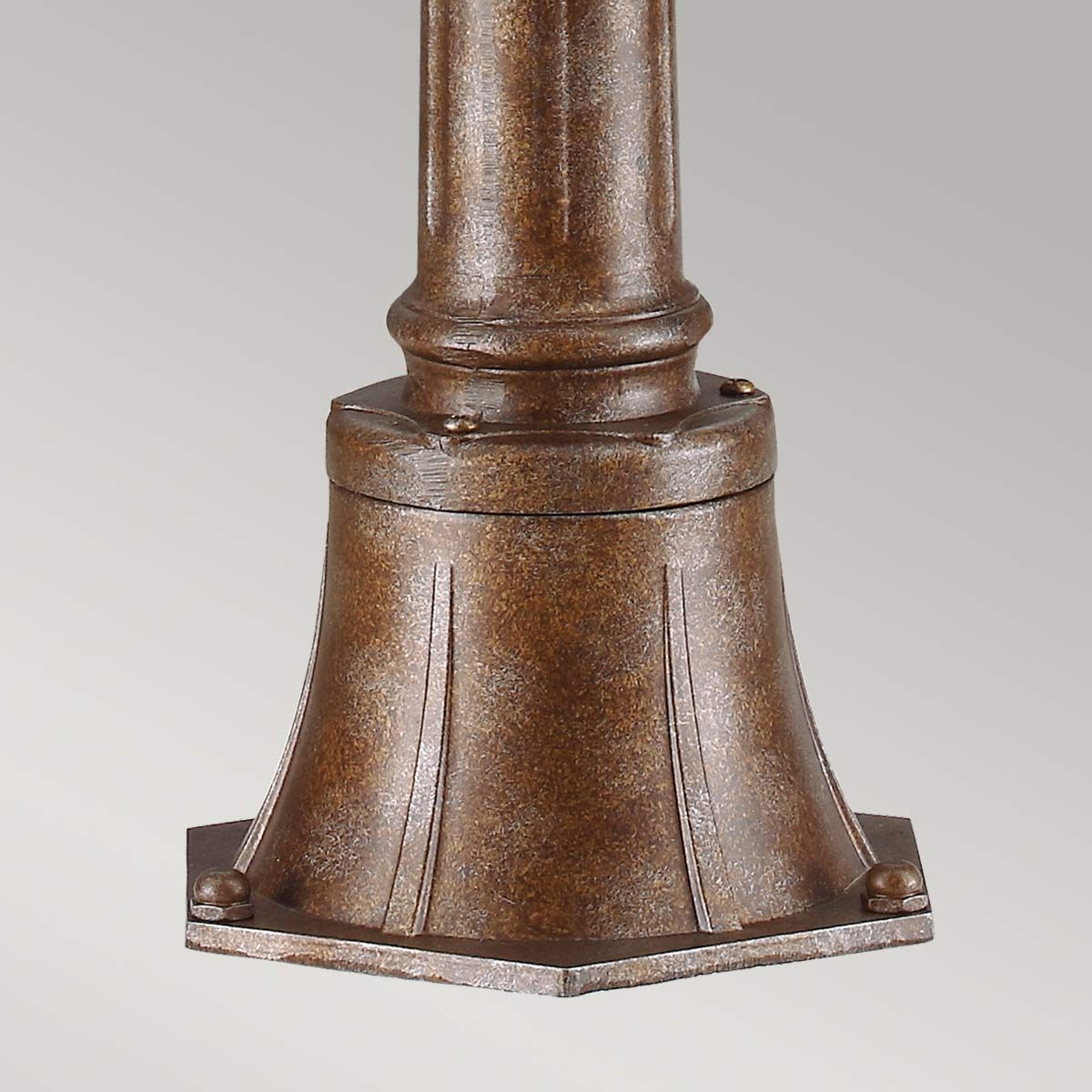 English Bridle 3 Light Medium/Large Pillar Lantern - Black/British Bronze IP44 E14
