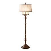 Gibson 4 Light Floor Lamp - Cambridge Crackle with Desert Shade E27