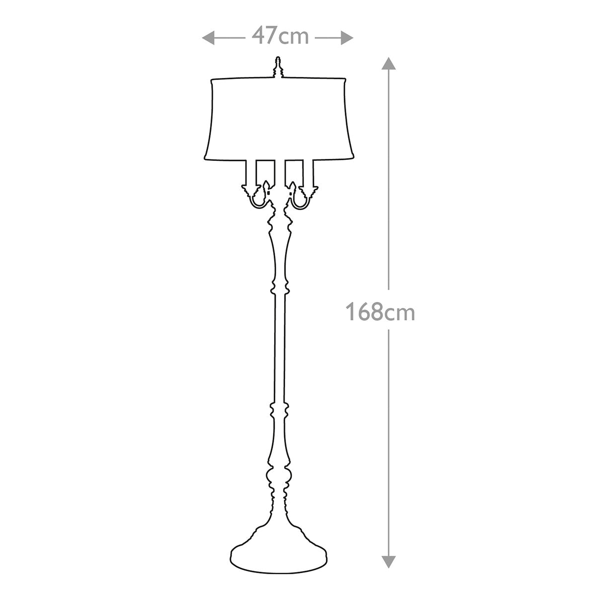 Gibson 4 Light Floor Lamp - Cambridge Crackle with Desert Shade E27