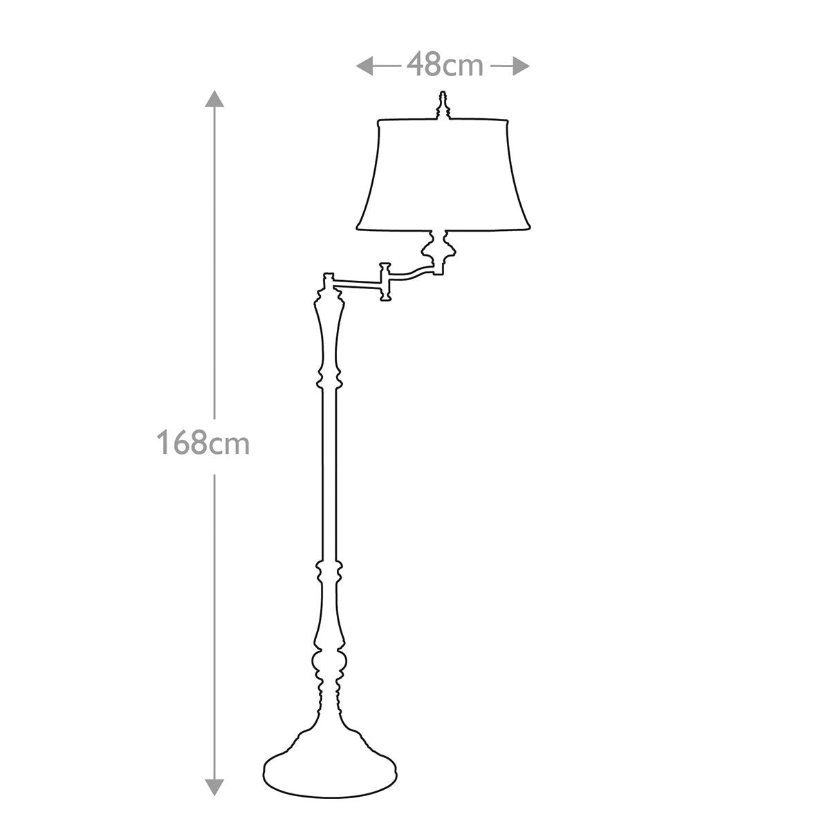Gibson 1 Light Floor Lamp - Cambridge Crackle with Desert Shade E27