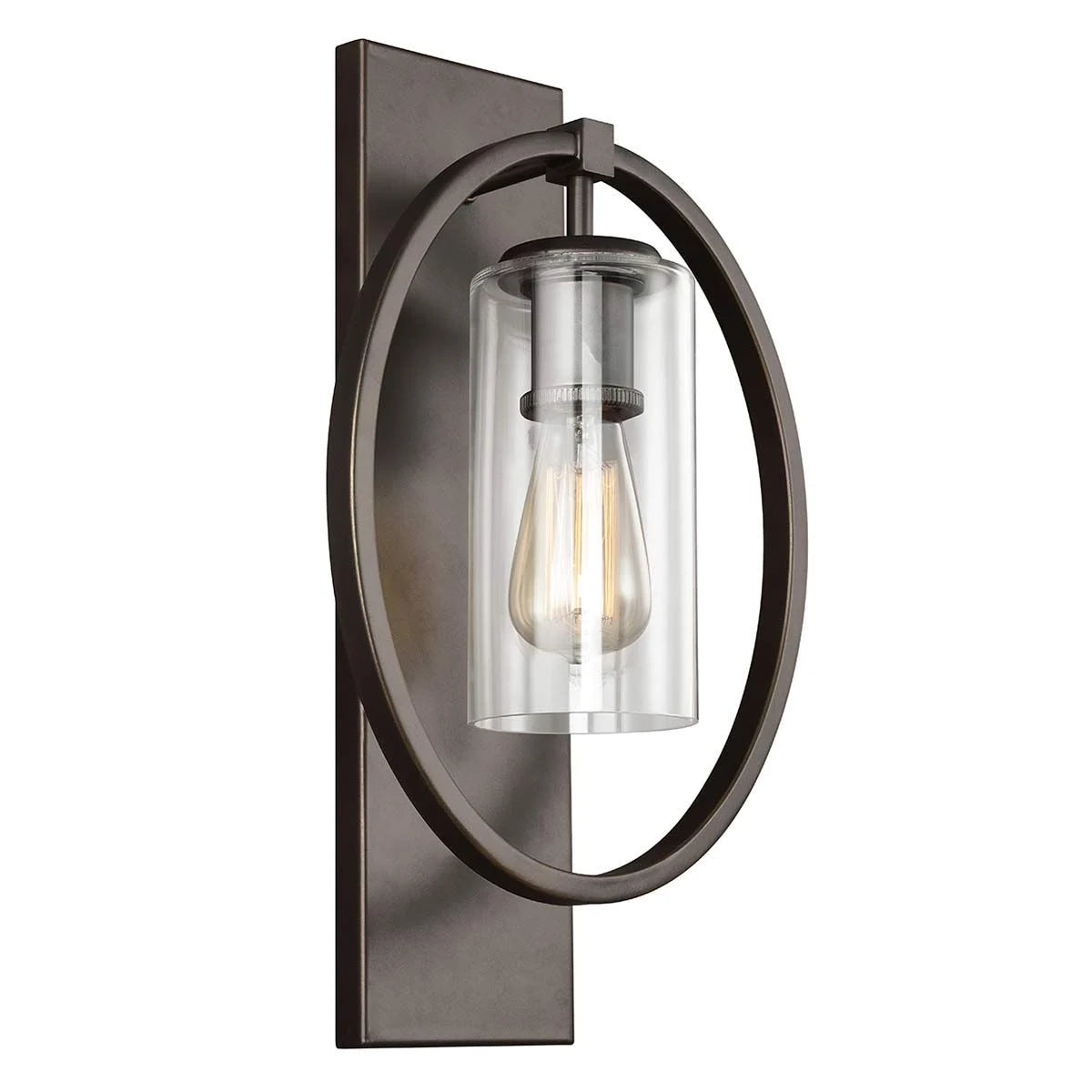 Marlena 1 Light Wall Light - Antique Bronze/Polished Chrome