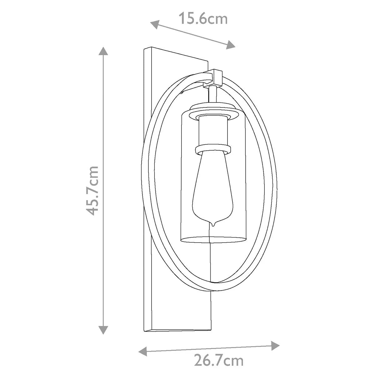 Marlena 1 Light Wall Light - Antique Bronze/Polished Chrome