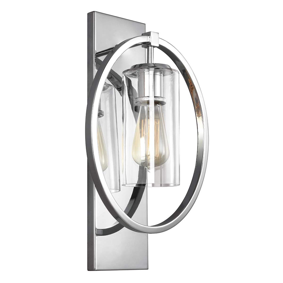 Marlena 1 Light Wall Light - Antique Bronze/Polished Chrome