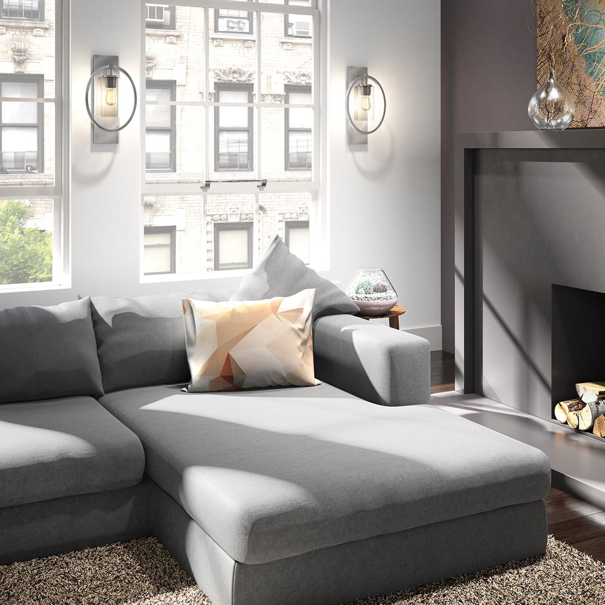 Marlena 1 Light Wall Light - Antique Bronze/Polished Chrome