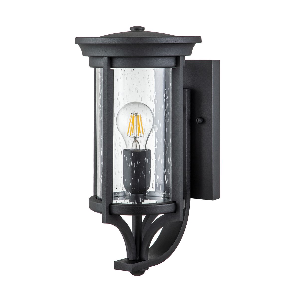 Merrill 1 Light Small Wall Lantern - Black E27 IP44