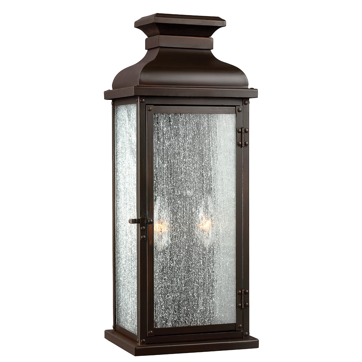Pediment 2Lt Medium Wall Lantern - Copper Finish