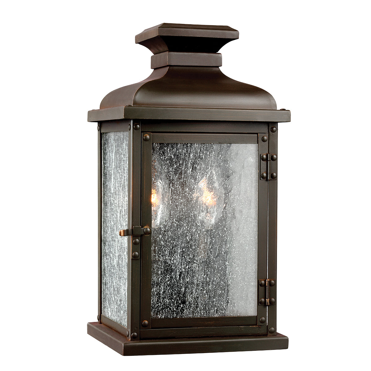 Pediment 2Lt Small Wall Lantern - Copper Finish