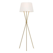 Penny 1 Light Floor Lamp - Aged Iron/Burnished Brass/Polished Nickel with White Shade E27