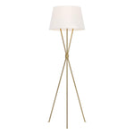Penny 1 Light Floor Lamp - Aged Iron/Burnished Brass/Polished Nickel with White Shade E27