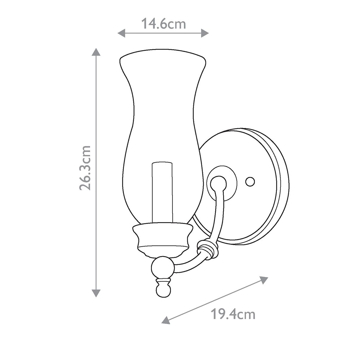 Pickering Lane 1/2Lt Wall Light - Heritage Bronze IP20 E14
