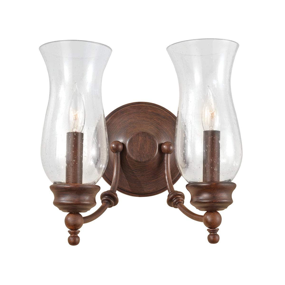 Pickering Lane 1/2Lt Wall Light - Heritage Bronze IP20 E14