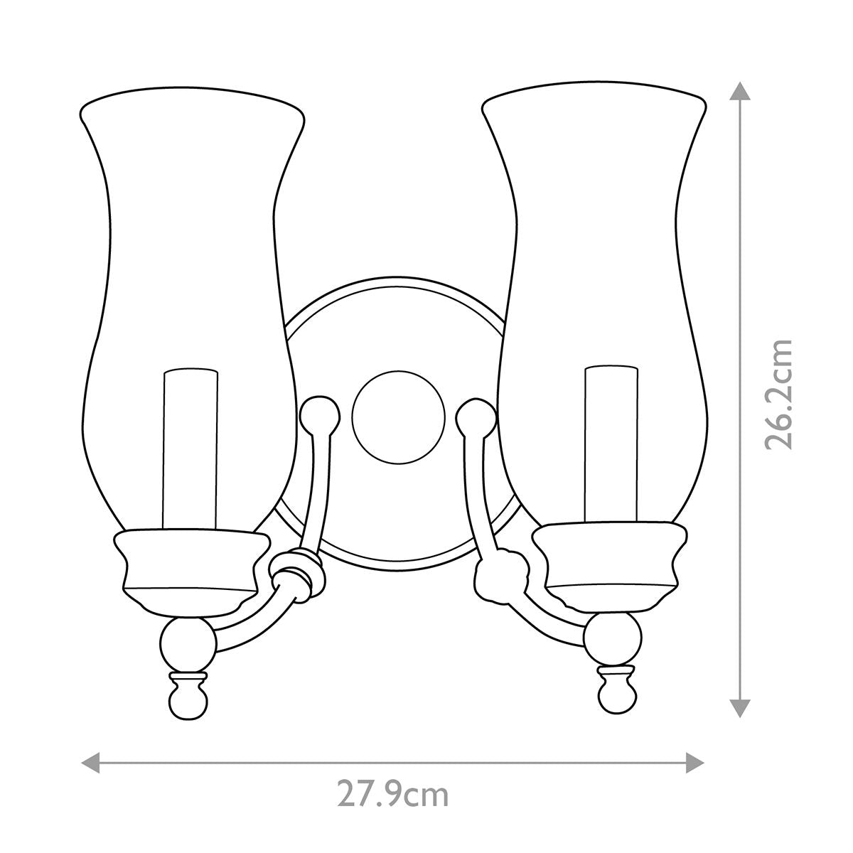 Pickering Lane 1/2Lt Wall Light - Heritage Bronze IP20 E14