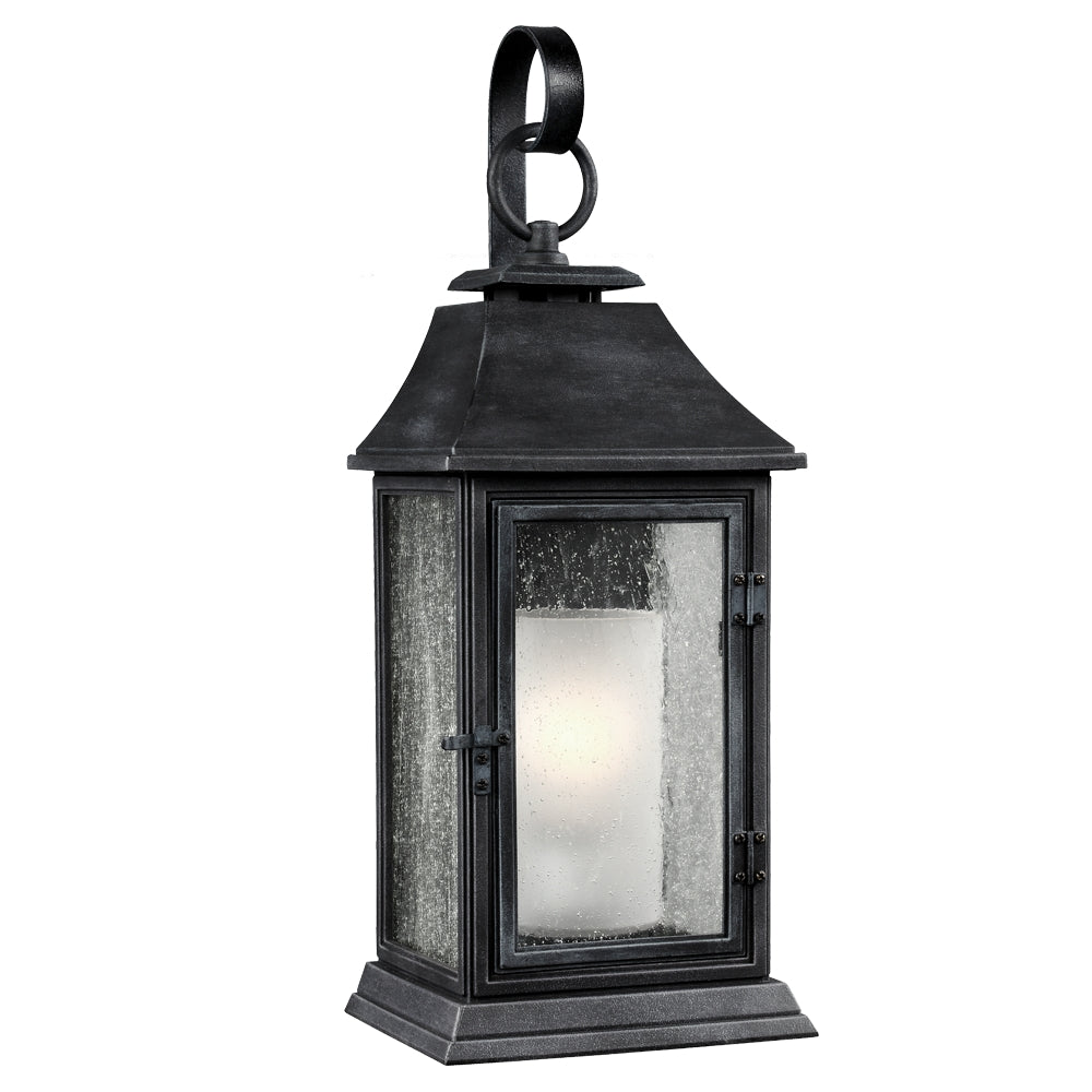 Shepherd Large Wall Lantern - Dark Weathered Zinc Finish
