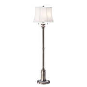 Stateroom 2 Light Floor Lamp - Antique Nickel/Bali Brass with True White Shade E27