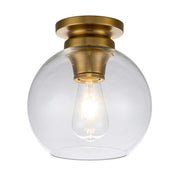 Tabby 1 Light Flush Light - Burnished Brass/Polished Nickel E27