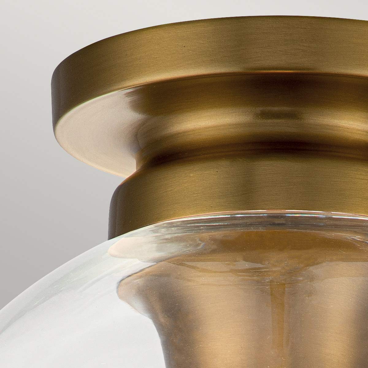 Tabby 1 Light Flush Light - Burnished Brass/Polished Nickel E27