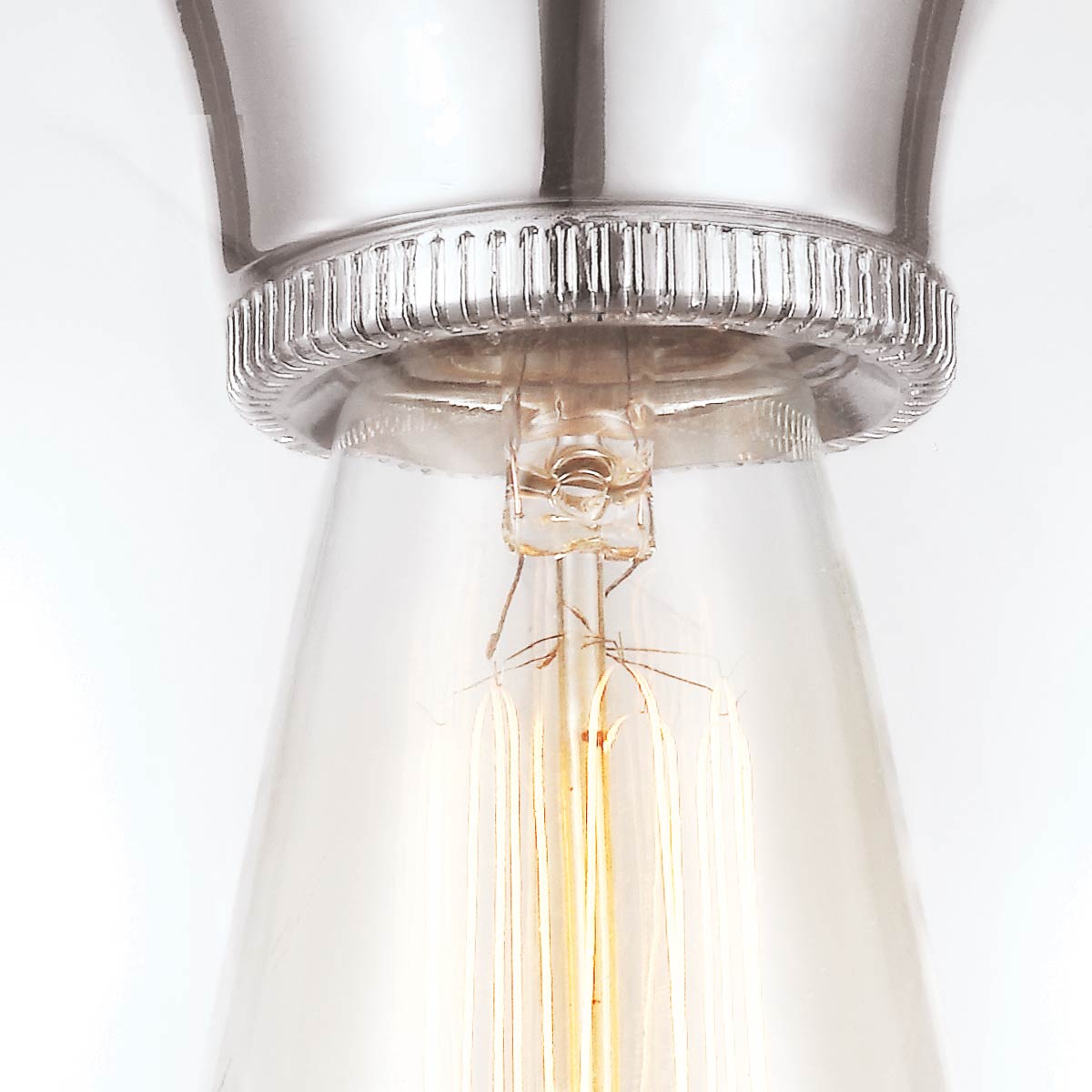 Tabby 1 Light Flush Light - Burnished Brass/Polished Nickel E27