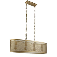 Fishnet 4Lt Oval Kitchen Light - Black/Gold Finish