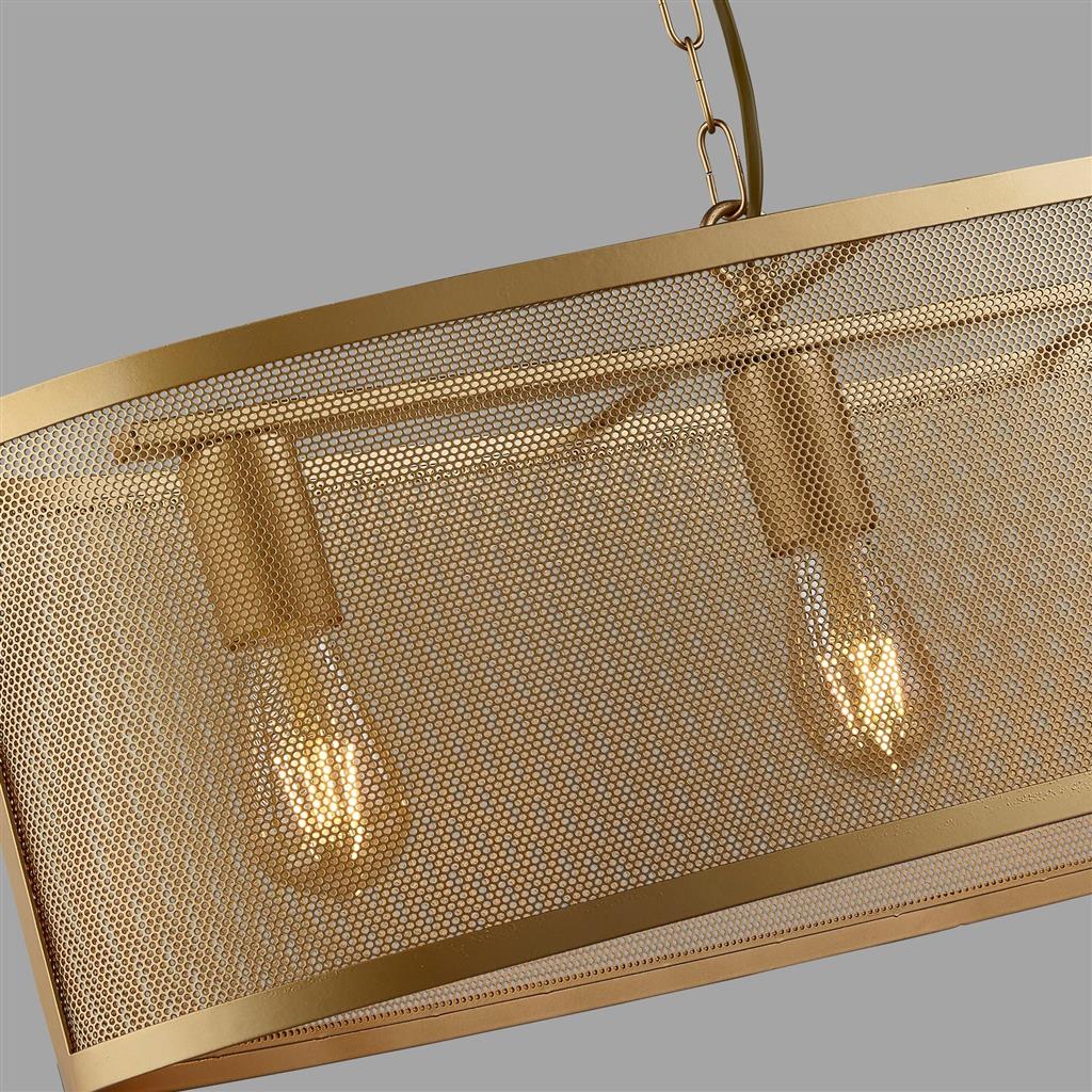 Fishnet 4Lt Oval Kitchen Light  - Black/Gold Finish