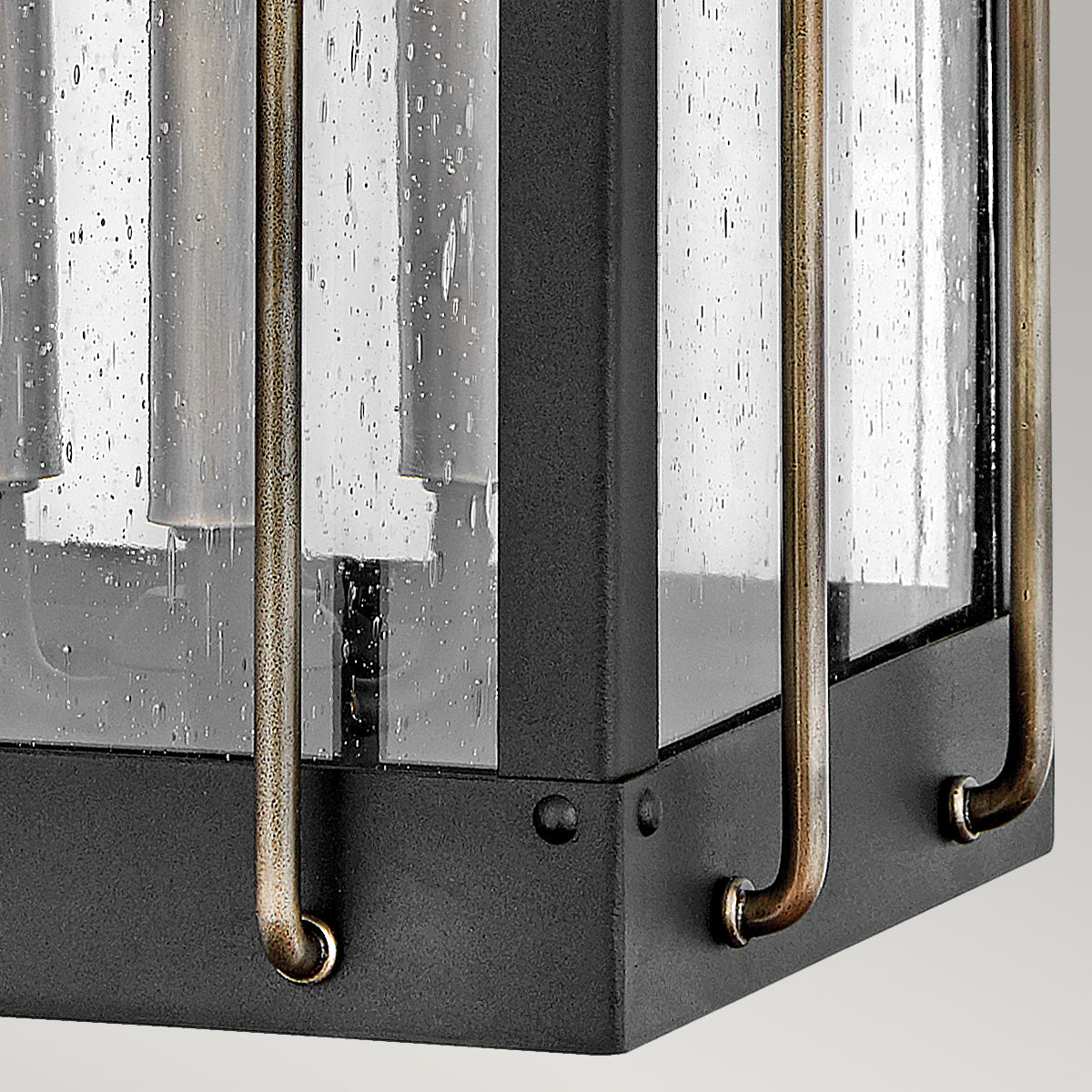 Fitzgerald Large Wall Lantern - Black & Bronze Finish