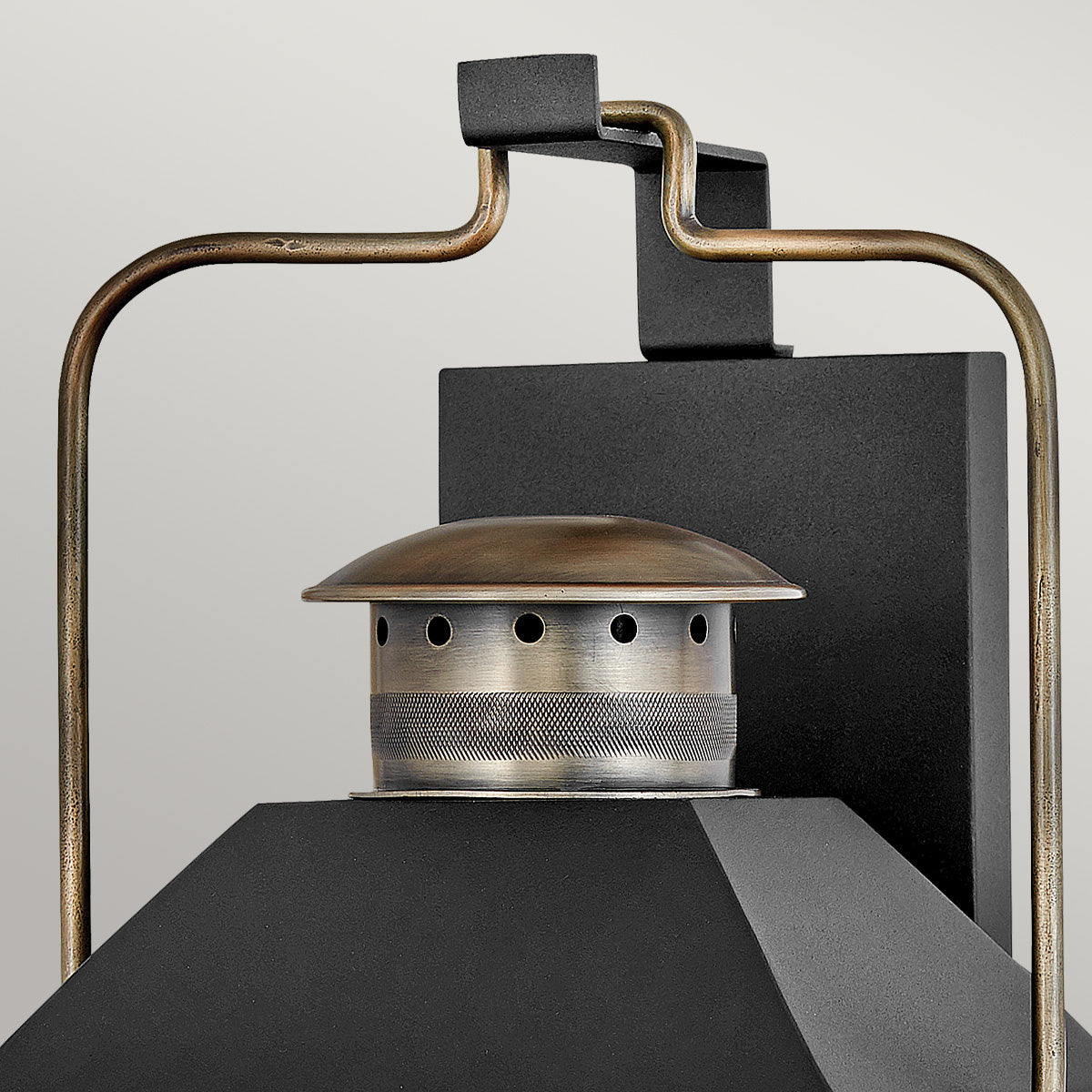 Fitzgerald Large Wall Lantern - Black & Bronze Finish