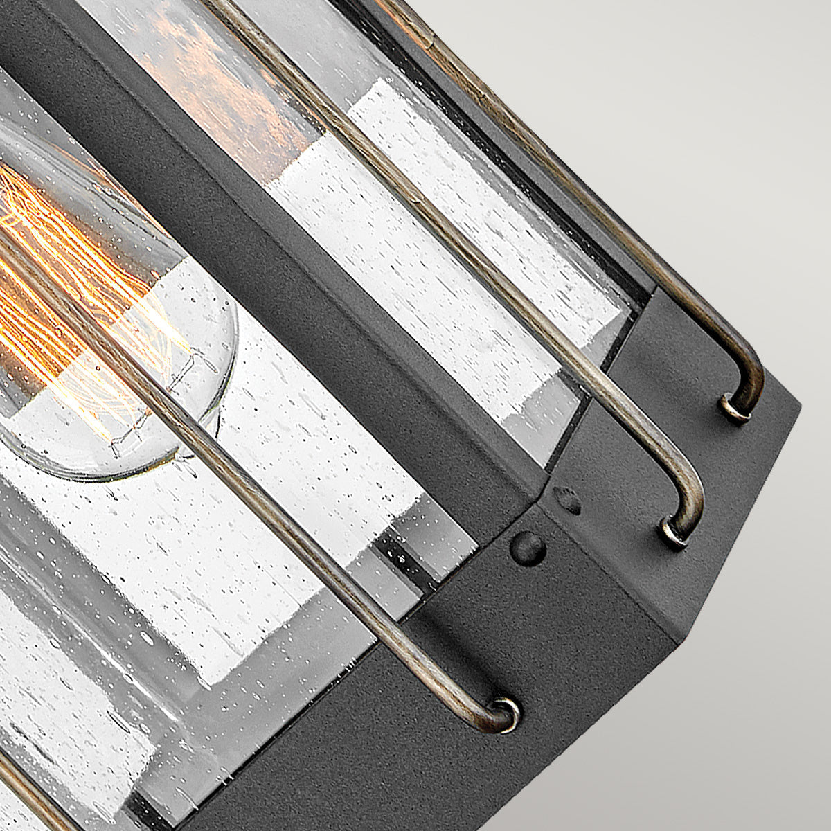 Fitzgerald Small Wall Lantern - Black & Bronze Finish