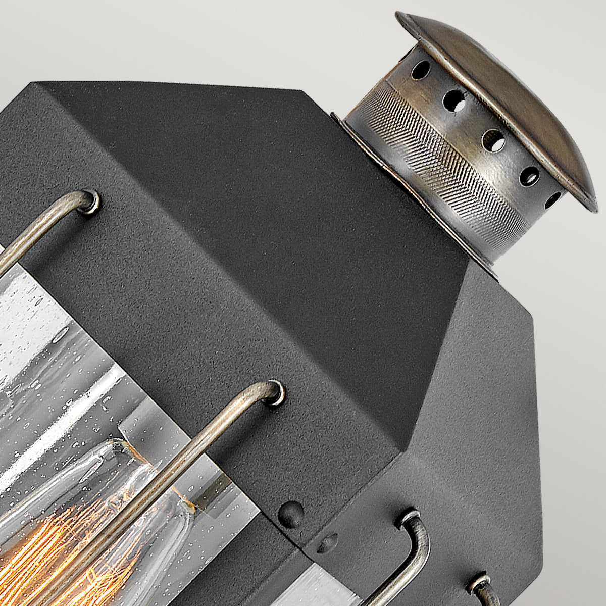 Fitzgerald Small Wall Lantern - Black & Bronze Finish