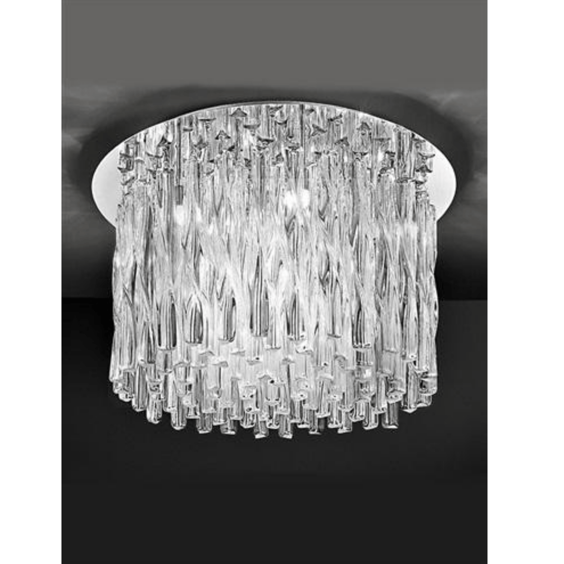 Frozen 12Lt Flush Chandelier - Cusack Lighting