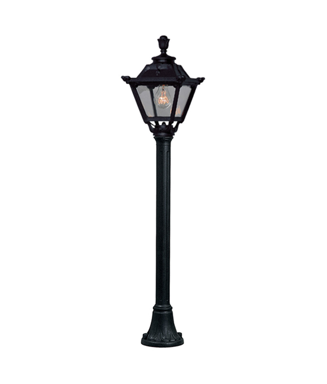 FUMAGALLI Mizar/Golia Black Clear E27 Post Light Garden Lights - Cusack Lighting