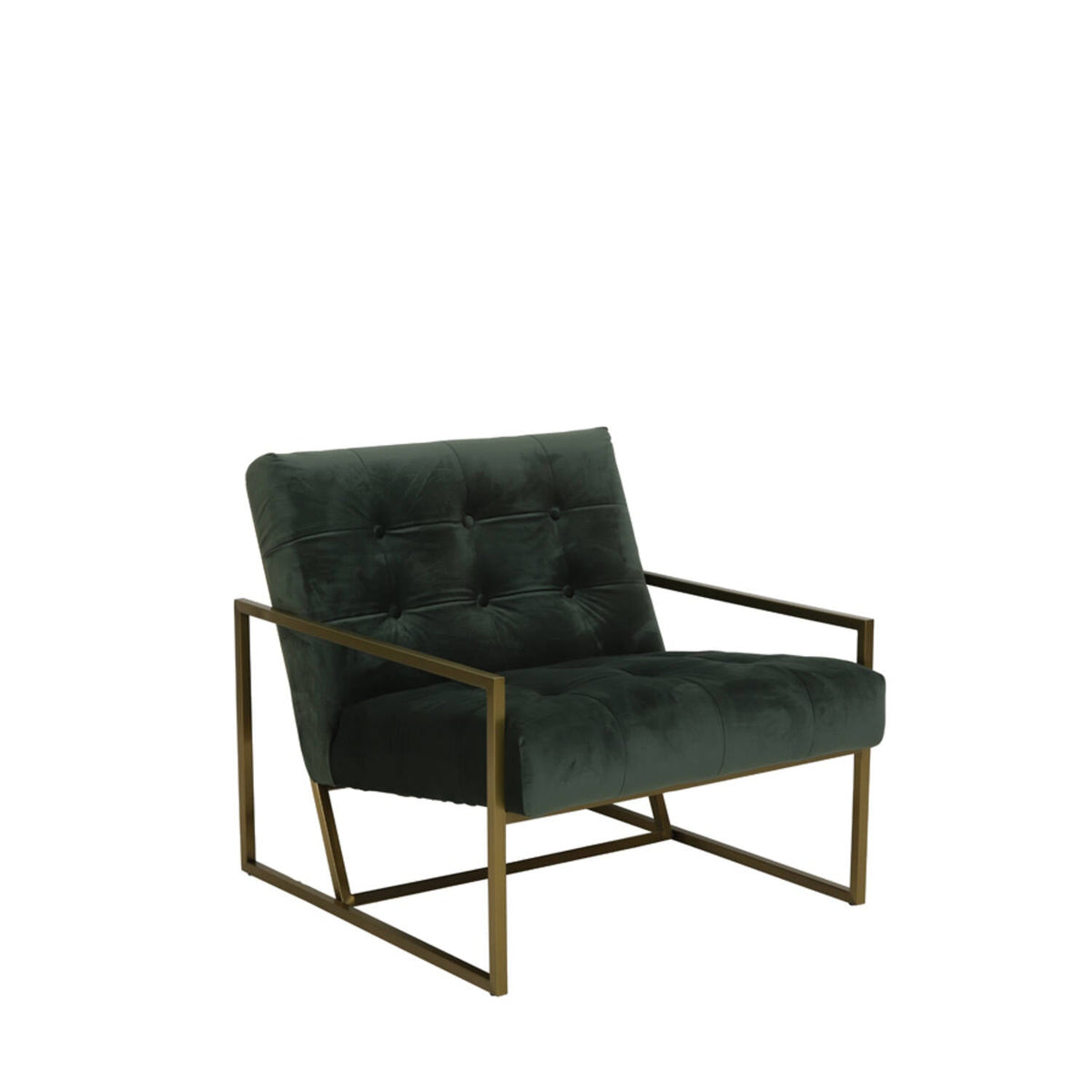 Geneve Velvet Chair - Olive Green Finish