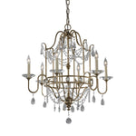 Gianna 6Lt Chandelier Ceiling Light - Gilded Silver Finish