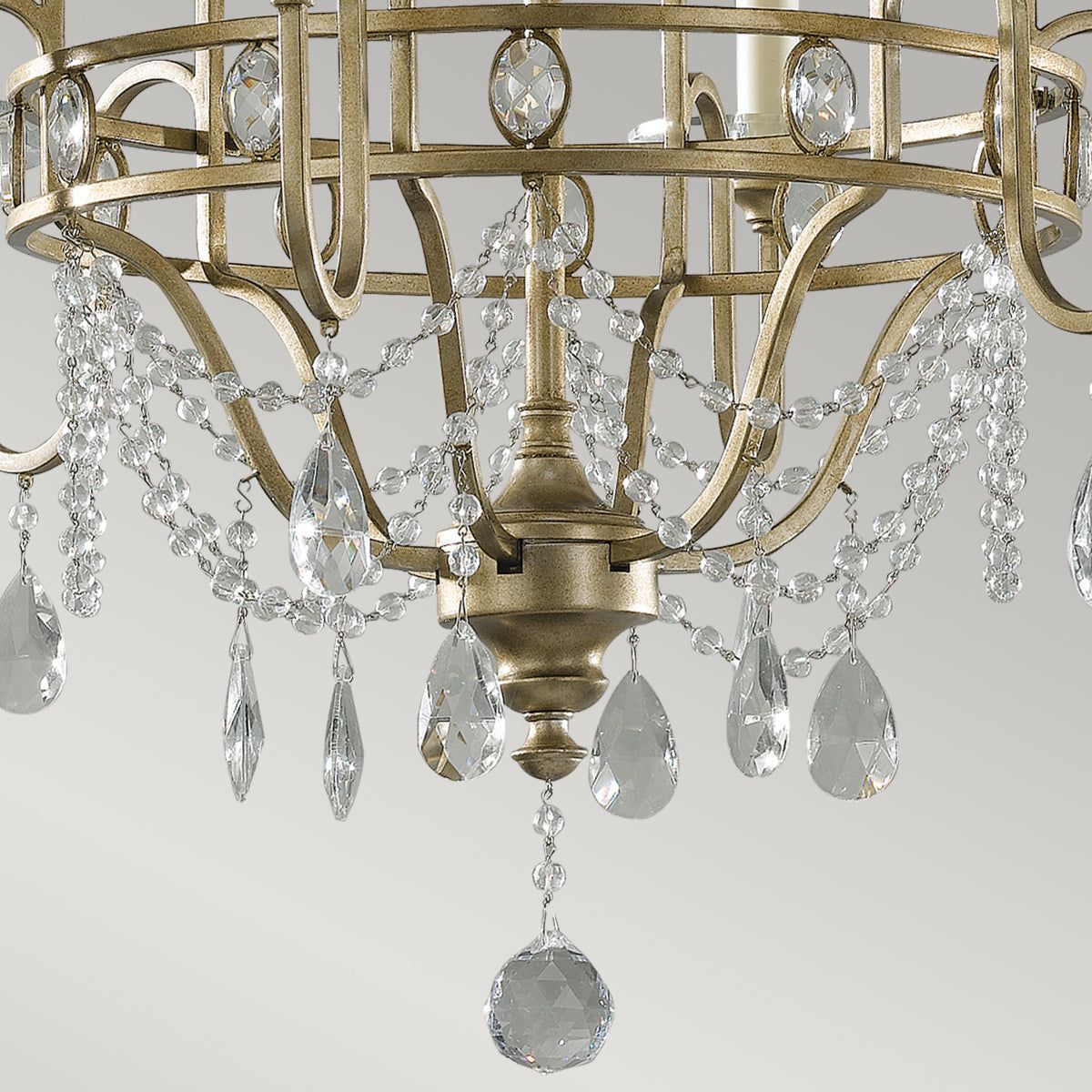 Gianna 6Lt Chandelier Ceiling Light - Gilded Silver Finish