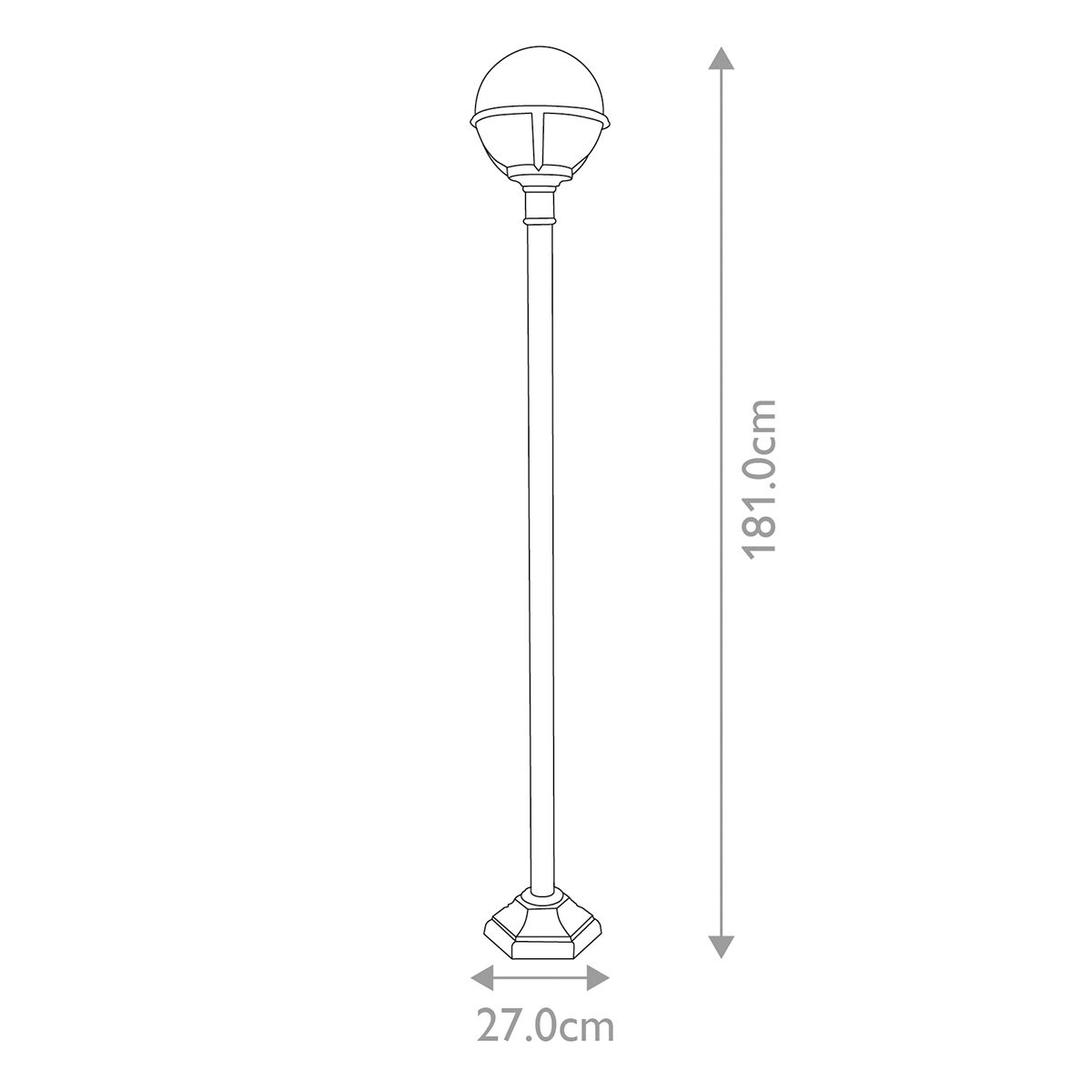 Glenbeigh 1 Light Medium/Large Pillar Lantern - Black IP44 E27