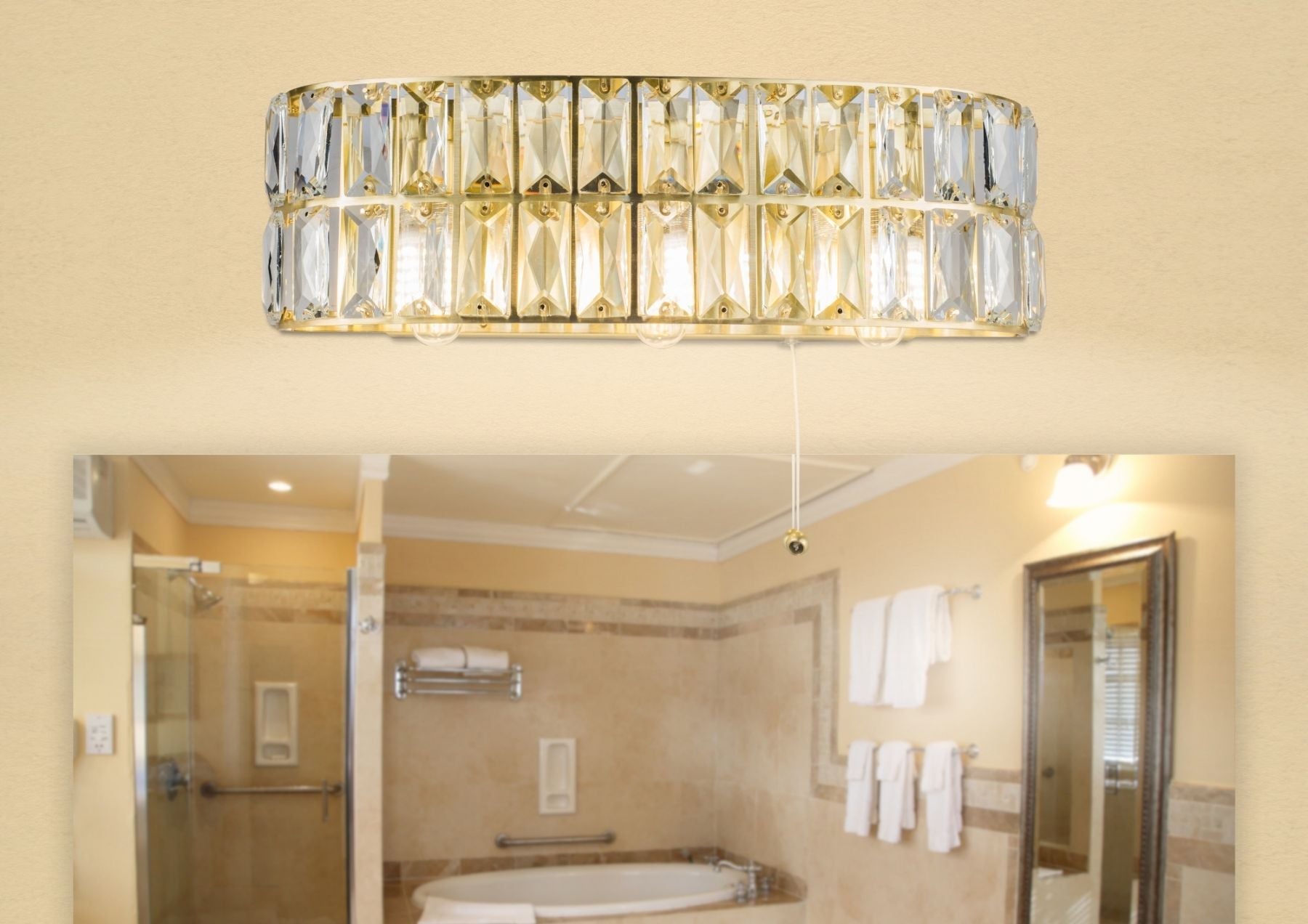 Haley 3 Lt Bathroom Wall Light- Satin Brass/ Polished Chrome