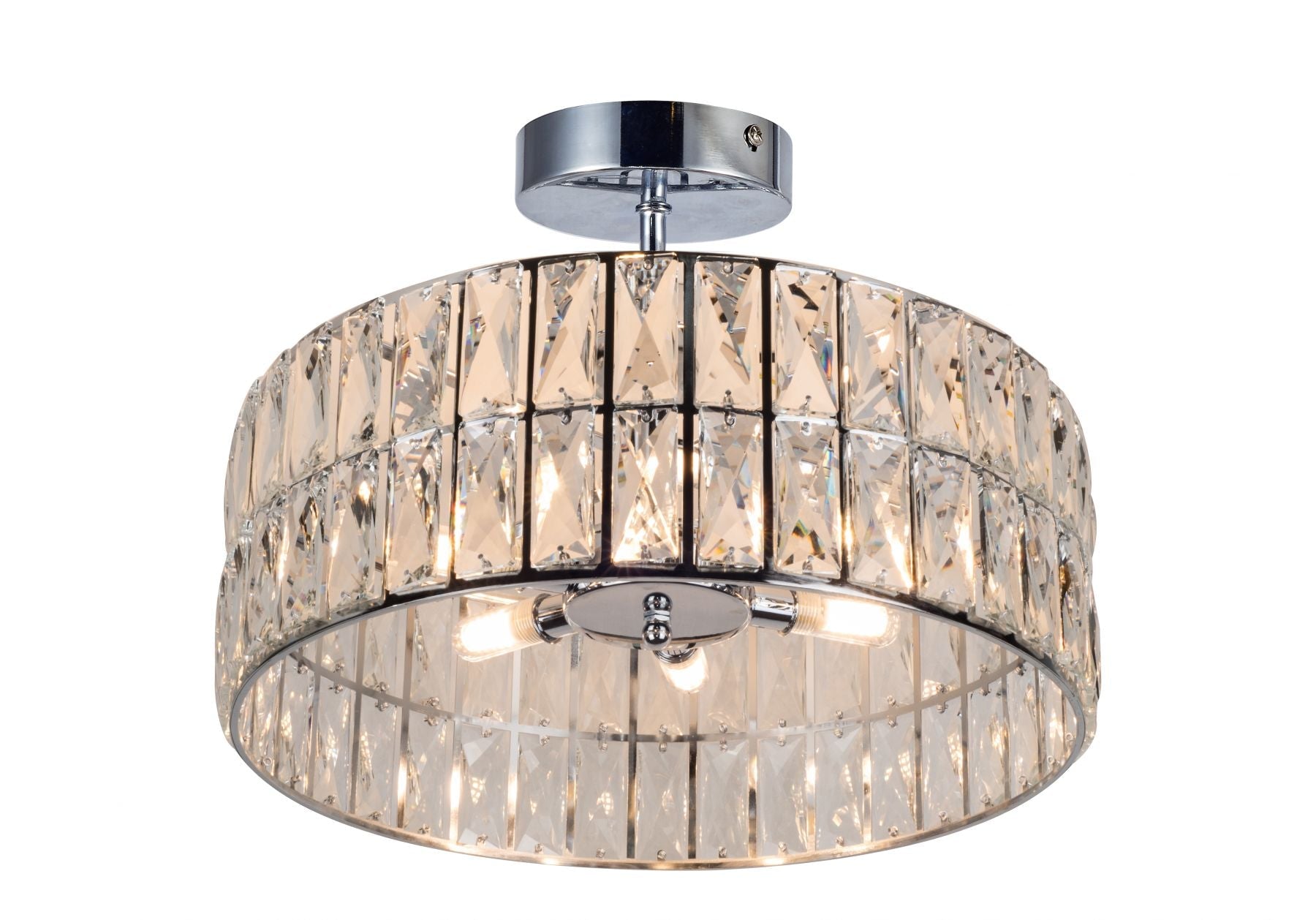 Isla 4/6 Light Polished Chrome/Satin Brass Bathroom Crystal Ceiling Light