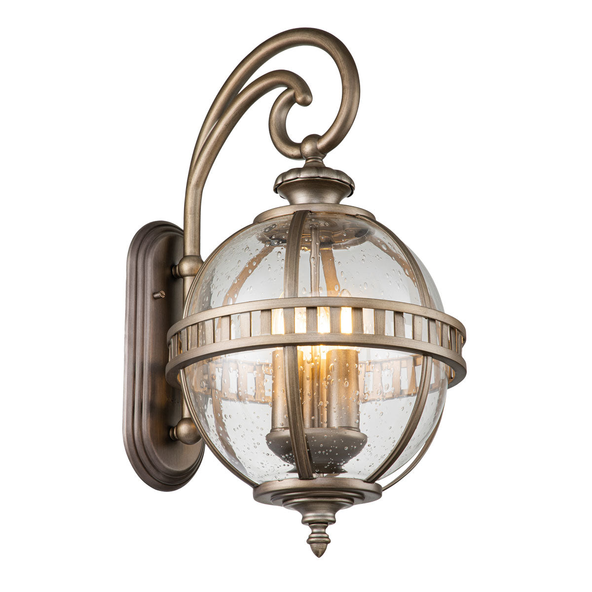 Halleron Medium Wall Lantern - Burnished Bronze Finish