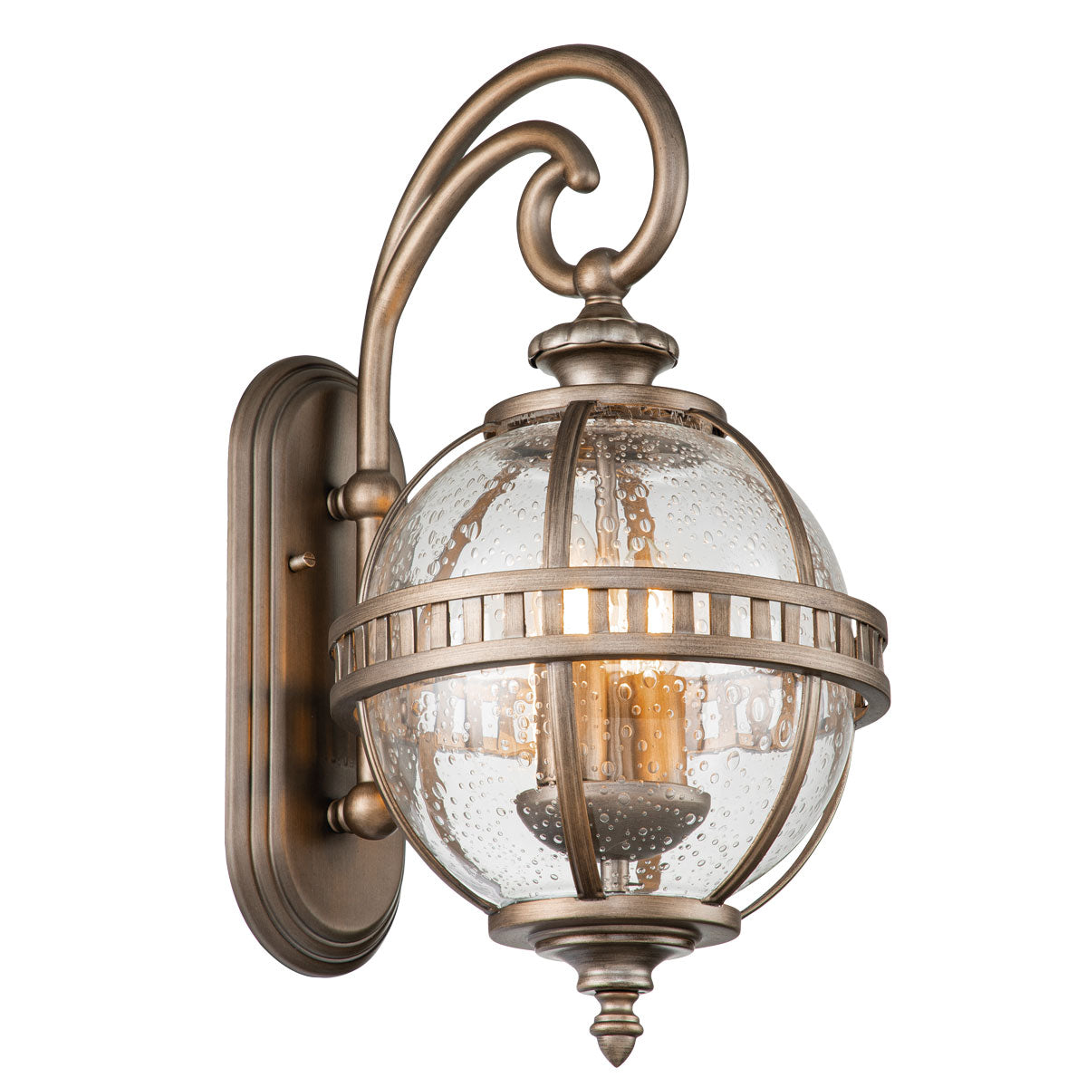 Halleron Small Wall Lantern - Burnished Bronze Finish