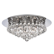 Hanna 6Lt Flush Ceiling Light - Chrome & Clear Crystal Finish
