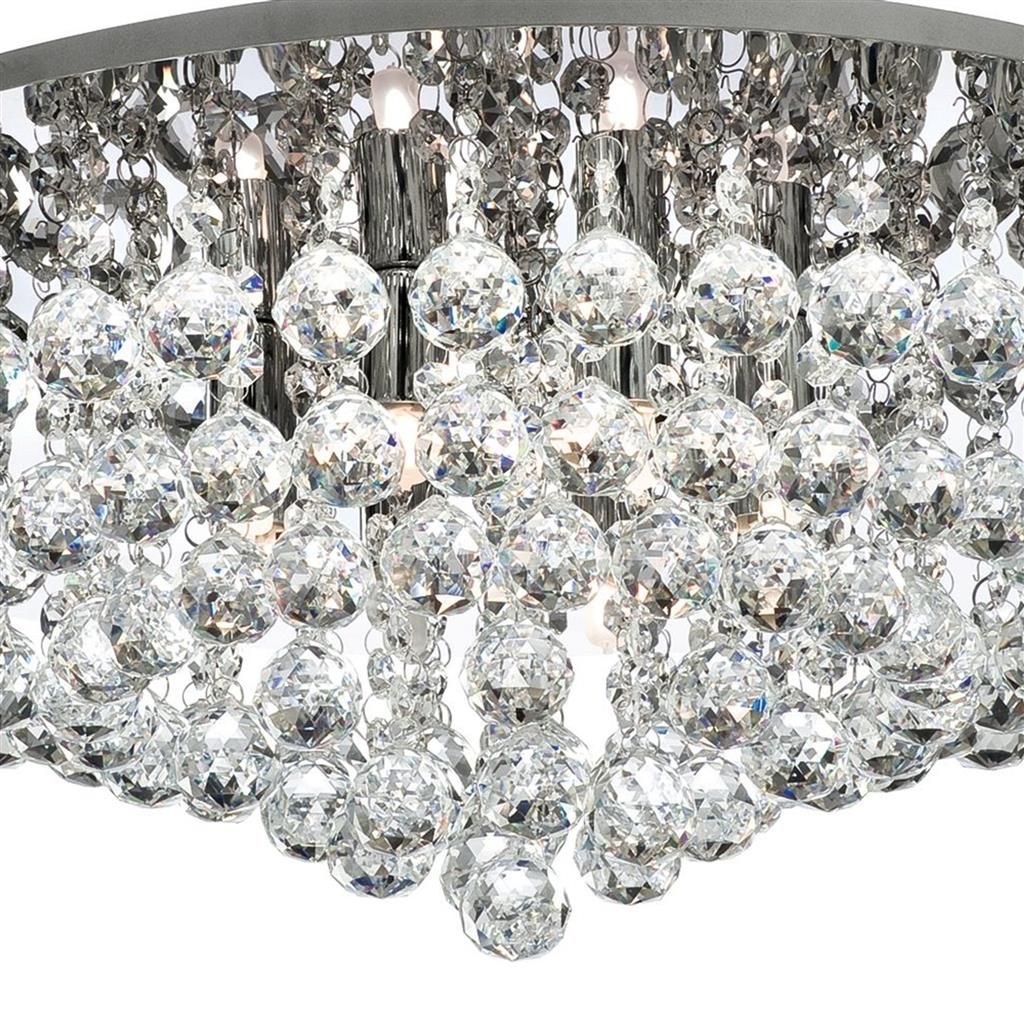 Hanna 8Lt Flush Ceiling Light - Chrome & Clear Crystal Finish