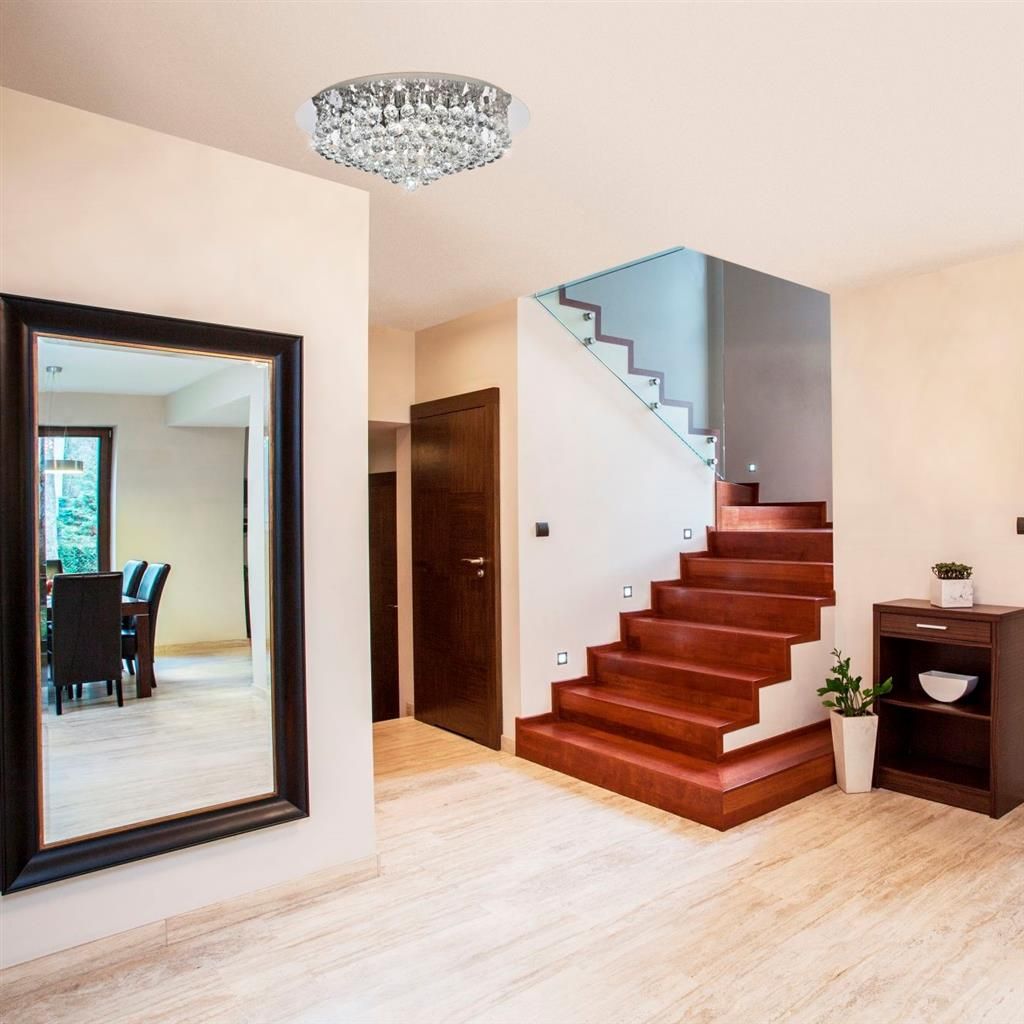 Hanna 8Lt Flush Ceiling Light - Chrome & Clear Crystal Finish